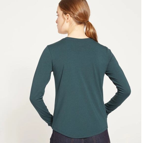 Universal Standard‎ Long Sleeve V Neck Shirt Deep Sea Green Medium READ DETAILS - Picture 3 of 11